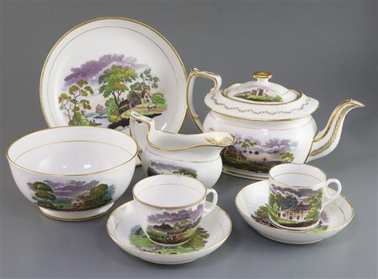 A New Hall part tea and coffee service, c.1810-15 Newhall,
